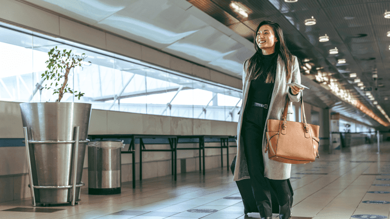 Businesswoman going on international business trip