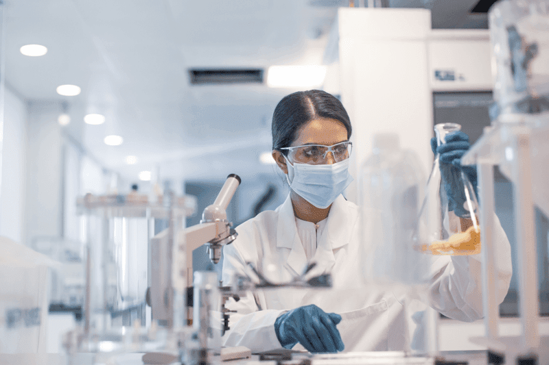 Female scientist working in a science laboratory
